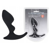 Черная анальная пробка для массажа простаты Double Ripple Silicone Prostate Massager - Shots Media BV - в Липецке купить с доставкой