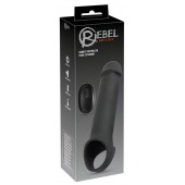 Черная вибронасадка для пениса с хомутом для мошонки и пультом ДУ Remote Controlled Penis Extension - Orion - в Липецке купить с доставкой