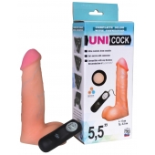 Фаллическая насадка Харнесс UNICOCK 5,5  с вибрацией - 17 см. - LOVETOY (А-Полимер) - купить с доставкой в Липецке