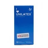 Классические презервативы Unilatex Natural Plain - 12 шт. + 3 шт. в подарок - Unilatex - купить с доставкой в Липецке