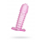 Гелевая розовая насадка с шипами - 12 см. - Toyfa Basic - в Липецке купить с доставкой