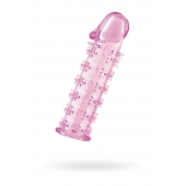 Гелевая розовая насадка на фаллос с шипами - 12 см. - Toyfa Basic - в Липецке купить с доставкой