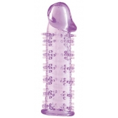 Гелевая фиолетовая насадка на фаллос с шипами - 12 см. - Toyfa Basic - в Липецке купить с доставкой