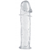 Гладкая прозрачная насадка с усиками под головкой - 12,5 см. - Toyfa Basic - в Липецке купить с доставкой