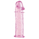 Гладкая розовая насадка с усиками под головкой - 12,5 см. - Toyfa Basic - в Липецке купить с доставкой