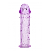 Гладкая фиолетовая насадка с усиками под головкой - 12,5 см. - Toyfa Basic - в Липецке купить с доставкой