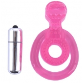 Розовая вибронасадка со стимулятор клитора   Язычок - Toyfa Basic - в Липецке купить с доставкой