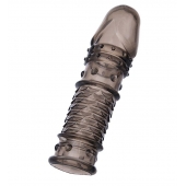 Дымчатая закрытая насадка ToyFa XLover с чешуйками и пупырышками - 13,5 см. - ToyFa - в Липецке купить с доставкой