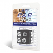 Ремень на член и мошонку 1.5  Cock Ring With Ball Strap - BlueLine - купить с доставкой в Липецке