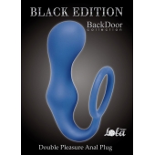 Синее эрекционное кольцо с анальной пробкой Double Pleasure Anal Plug - Lola Games - в Липецке купить с доставкой