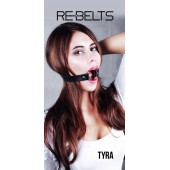 Чёрный кожаный чокер-кляп Tyra Black - Rebelts - купить с доставкой в Липецке