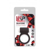 Чёрное эрекционное виброкольцо LIT-UP SILICONE STIMU RING 3 BLACK - Dream Toys - в Липецке купить с доставкой