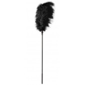Стек с большим чёрным пером Large Feather Tickler - 65 см. - Blush Novelties - купить с доставкой в Липецке