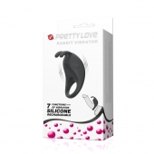 Чёрное эрекционное кольцо с вибрацией Rabbit Vibrator - Baile - в Липецке купить с доставкой