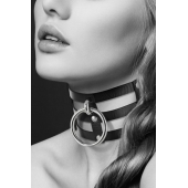 Чёрный тройной чокер с большим кольцом - Bijoux Pour Toi - купить с доставкой в Липецке