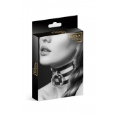 Чёрный тройной чокер с большим кольцом - Bijoux Pour Toi - купить с доставкой в Липецке
