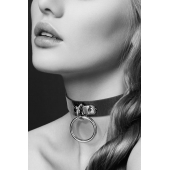 Узенький ошейник из полиуретана с кольцом - Bijoux Pour Toi - купить с доставкой в Липецке