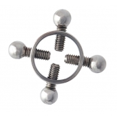 Серебристые зажимы для сосков на винтах - ToyFa - купить с доставкой в Липецке