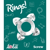 Прозрачное эрекционное кольцо Rings Screw - Lola Games - в Липецке купить с доставкой