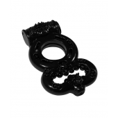 Чёрное эрекционное кольцо Rings Treadle с подхватом - Lola Games - в Липецке купить с доставкой