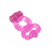 Розовое эрекционное кольцо Rings Treadle с подхватом - Lola Games - в Липецке купить с доставкой
