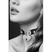 Черный чокер с замком в форме сердца - Bijoux Pour Toi - купить с доставкой в Липецке