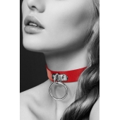 Красный узенький чокер с кольцом - Bijoux Pour Toi - купить с доставкой в Липецке