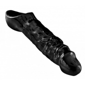 Чёрная увеличивающая насадка на член Mamba Cock Sheath Packaged - 16,5 см. - XR Brands - в Липецке купить с доставкой
