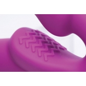 Ярко-розовый безремневой вибрострапон Evoke Vibrating Strapless Silicone Strap-on Dildo - XR Brands - купить с доставкой в Липецке