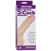 Насадка-реалистик для трусиков Vac-U-Lock 5  Realistic - 12,7 см. - Doc Johnson - купить с доставкой в Липецке