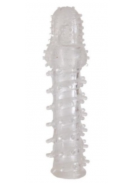 Прозрачная, закрытая насадка с шипами и точками - 13,5 см. - Toyfa Basic - в Липецке купить с доставкой