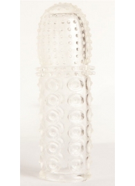 Прозрачная закрытая гелевая насадка - 13,5 см. - Toyfa Basic - в Липецке купить с доставкой