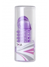 Закрытая фиолетовая насадка с 2 отростками - 13 см. - Toyfa Basic - в Липецке купить с доставкой