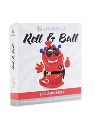 Стимулирующий презерватив-насадка Roll   Ball Strawberry - Sitabella - купить с доставкой в Липецке