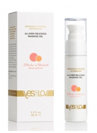 Универсальный массажный гель-смазка Allover Delicious Massage Gel с ароматом персика и аброкоса - 50 мл. - YESforLOV - купить с доставкой в Липецке