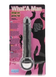 Чёрная насадка на пенис для анальной стимуляции WHATA MAN - 16 см. - Seven Creations - в Липецке купить с доставкой