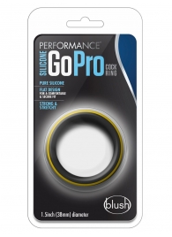 Черно-желтое силиконовое эрекционное кольцо Silicone Go Pro Cock Ring - Blush Novelties - в Липецке купить с доставкой