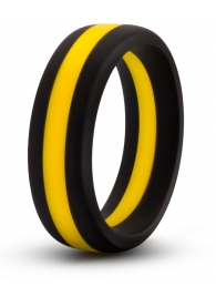 Черно-желтое силиконовое эрекционное кольцо Silicone Go Pro Cock Ring - Blush Novelties - в Липецке купить с доставкой