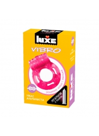 Розовое эрекционное виброкольцо Luxe VIBRO  Ужас Альпиниста  + презерватив - Luxe - в Липецке купить с доставкой