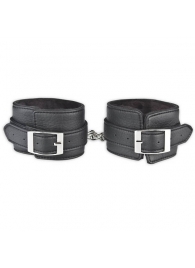 Черные фиксаторы для ног на цепи с мехом внутри - Lux Fetish - купить с доставкой в Липецке