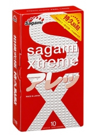Утолщенные презервативы Sagami Xtreme Feel Long с точками - 10 шт. - Sagami - купить с доставкой в Липецке