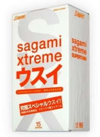 Ультратонкие презервативы Sagami Xtreme SUPERTHIN - 15 шт. - Sagami - купить с доставкой в Липецке