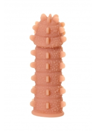 Телесная реалистичная насадка KOKOS Extreme Sleeve 04 с дополнительной стимуляцией - 12,7 см. - KOKOS - в Липецке купить с доставкой