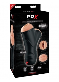 Мастурбатор в колбе с двумя тоннелями Double Penetration Vibrating Stroker - Pipedream - в Липецке купить с доставкой