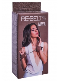 Коричневые кожаные наручники Maya - Rebelts - купить с доставкой в Липецке