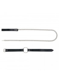 Черный поводок и чокер с кольцом Rada - Rebelts - купить с доставкой в Липецке