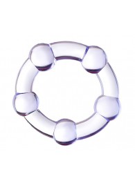 Фиолетовое эрекционное кольцо на пенис с бусинами - Штучки-дрючки - в Липецке купить с доставкой