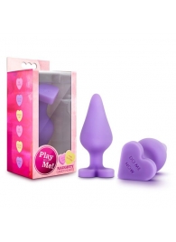 Фиолетовая анальная пробка Naughty Candy Heart Do Me Now - 8,9 см. - Blush Novelties - купить с доставкой в Липецке