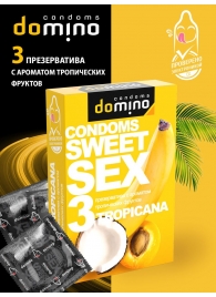Презервативы для орального секса DOMINO Sweet Sex с ароматом тропических фруктов - 3 шт. - Domino - купить с доставкой в Липецке