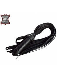 Черная плеть  Ковбой  с ручкой-фаллосом - 55 см. - Sitabella - купить с доставкой в Липецке